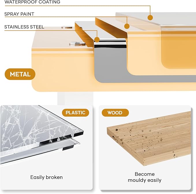 Cabinet Organizer Shelf,2 Pcs Metal Shelves Spice Rack for Kitchen Counter- Pantry Organizers and Storage,Stackable Risers Stand for Bathroom,Cupboard,Desk Organization