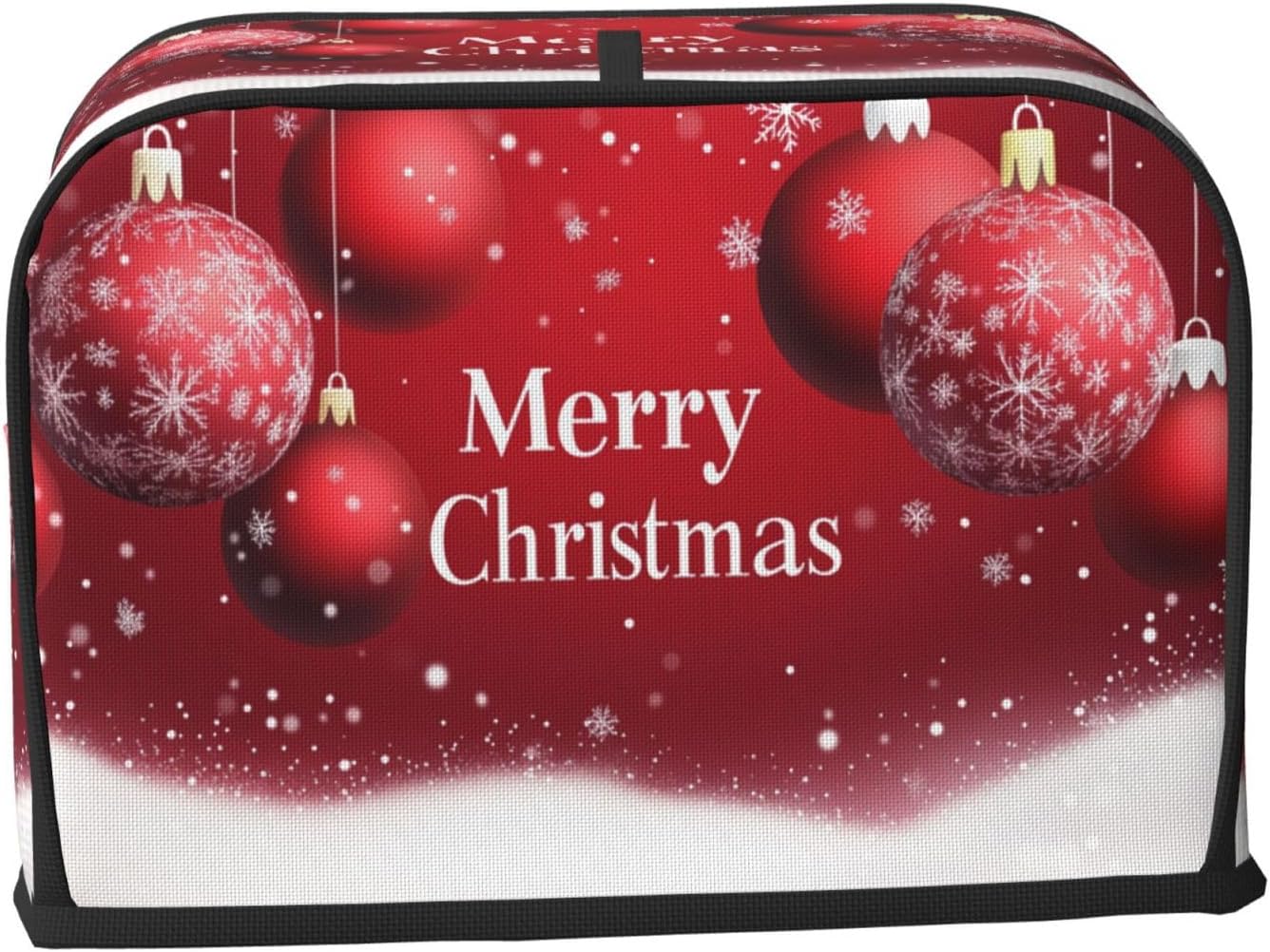 Toaster Cover 2 Slice Red Ball Christmas Pattern Kitchen Small Appliance Covers with Pockets Dust and Fingerprint Protection