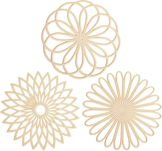 Smithcraft Silicone Trivets for Hot Dishes, Pots and Pans, Trivet Mat Hot Pads for Kitchen Decor, Round Heat Resistant Mats Countertop, Trivets Table & Quartz Countertops Beige Set 3