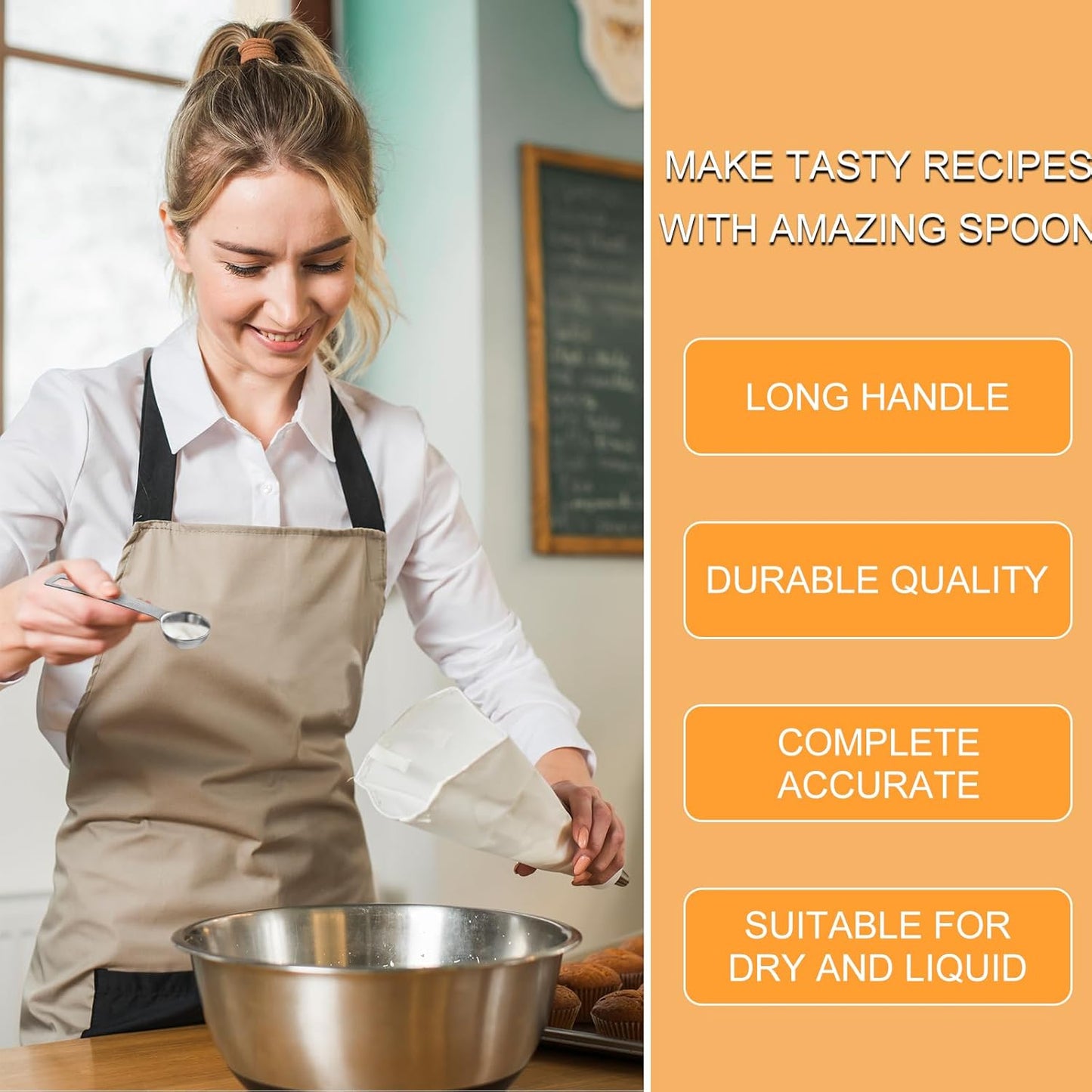 Lusofie 2 Pcs 1 Teaspoon Measuring Spoons 5ml Mini Spoons Stainless Steel Measuring Spoons For Kitchen Cooking Spoon Coffee Spoon (Silver)