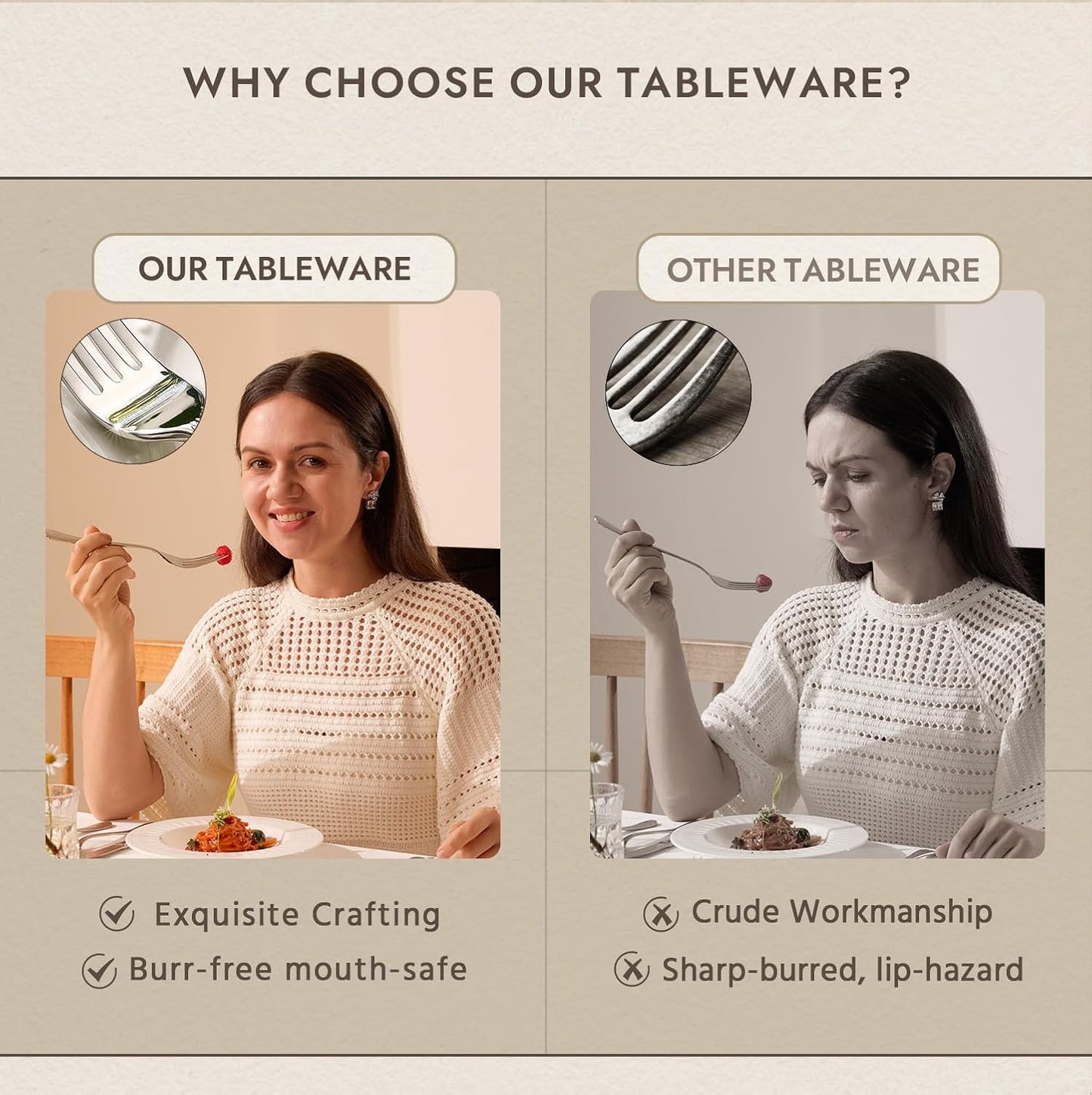 KINGSTONE Dinner Forks Set, 4-Piece Silverware Flatware Cutlery Dessert Forks (8.3-Inch), Forged Food-Grade Stainless Steel, Mirror Finish & Dishwasher Safe, Use for Kitchen, Home, Wedding, Party