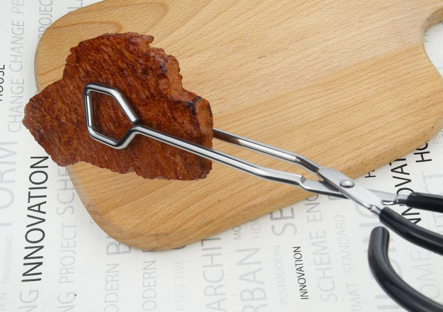 10-Inch Heavy Duty Stainless Steel Kitchen Scissor Tongs, Set of 2