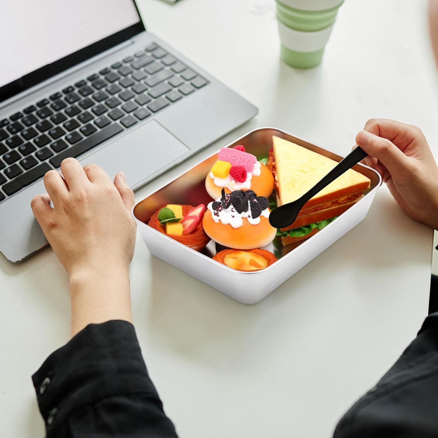 12 Pcs Stainless Steel Food Storage Containers with Lids, 71 oz Metal Freezer Containers, Lightweight Stackable Easy Open Reusable Meal Prep Box for Kitchen Picnic Oven Dishwasher Safe