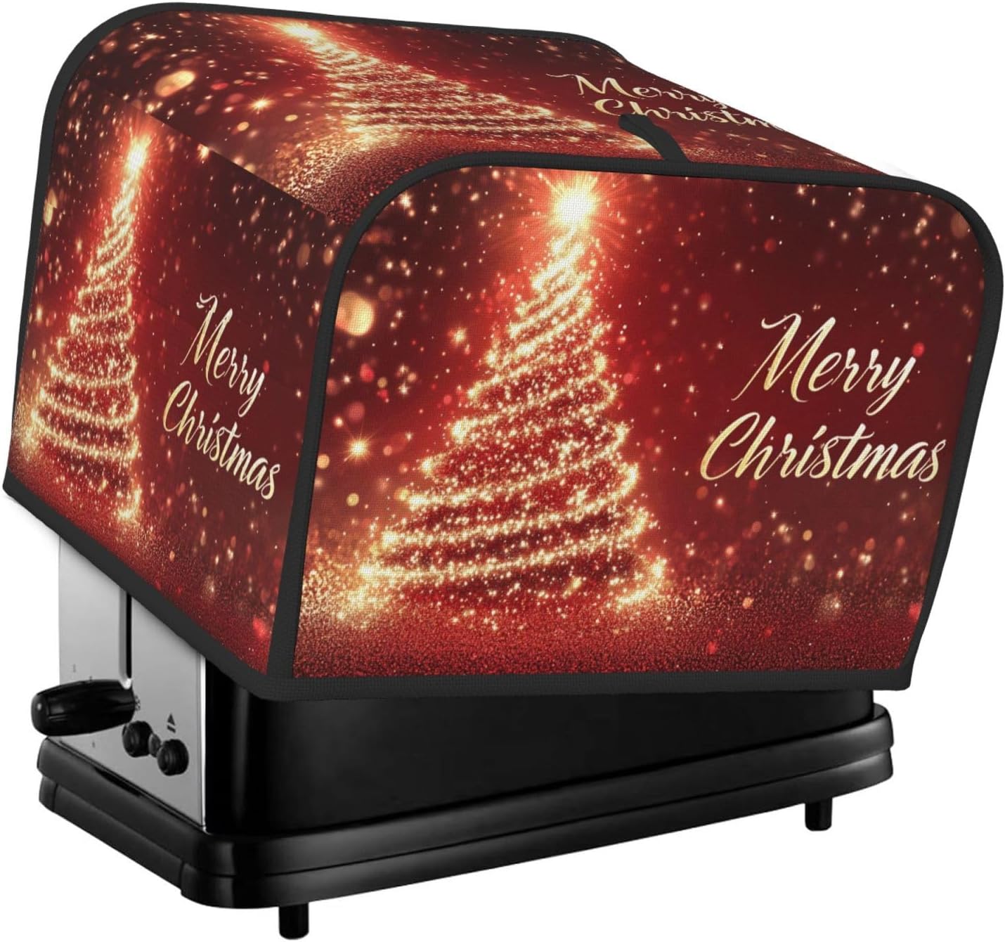 Toaster Cover 4 Slice Christmas Tree Xmas Red Kitchen Small Appliance Covers with Pockets Dust and Fingerprint Protection
