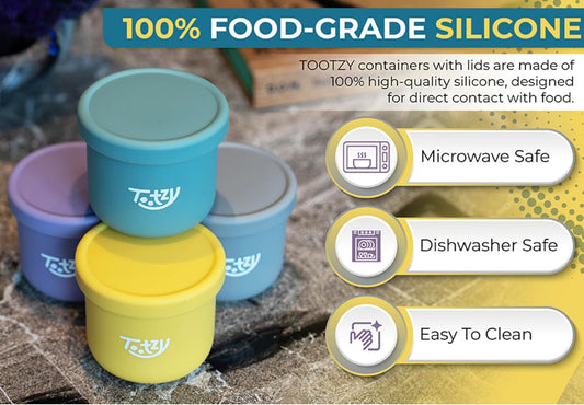 Premium Silicone Snack Containers 8.5 oz (4 Pack) – Reusable, Leakproof, BPA-Free Food Storage Cups for Pets, Kids & Adults – Microwave & Dishwasher Safe – Great for Treats, Travel, School & Office