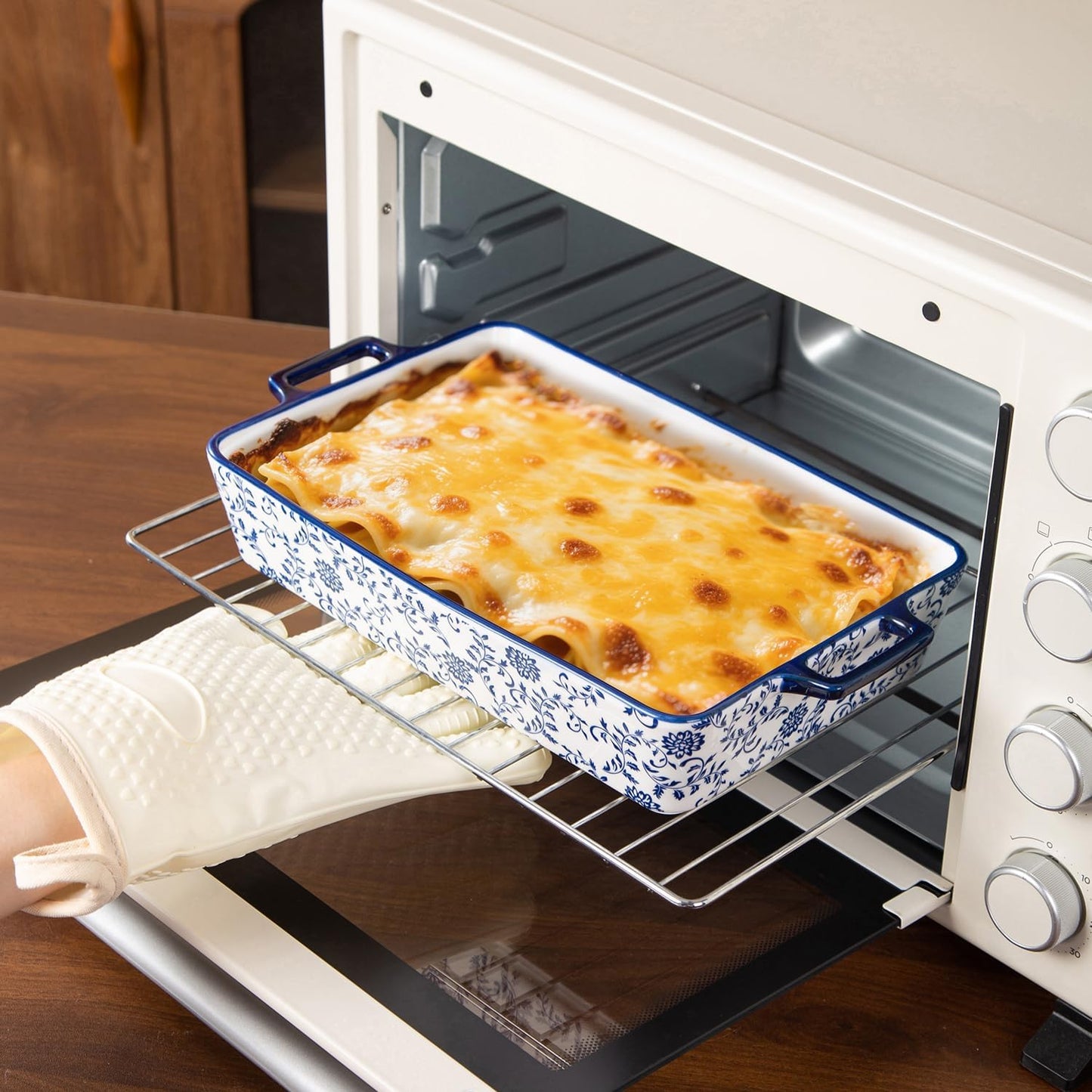 Bakeware Set Ceramic Baking Dish Casserole Dishes for Oven Rectangular Lasagna Pan for Cooking, Kitchen - Microwave Dishwasher Safe - Wedding & House Warming Gift, Set of 3, Blue