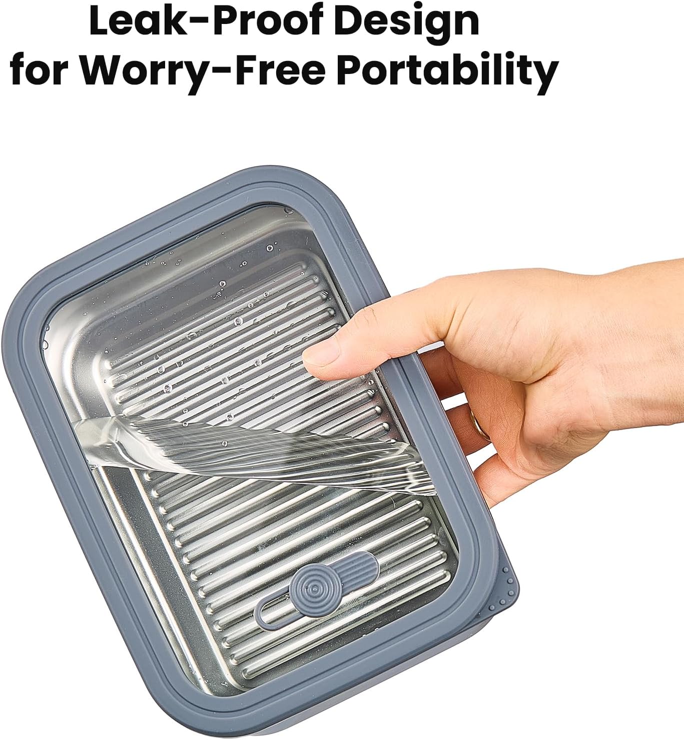 Stainless steel food storage containers With lids，stainless steel snack containers，stainless steel lunch box，Easy Clean,Airtight & Leakproof for kitchen storage，Dishwasher safe，44oz (44oz/1300ml)