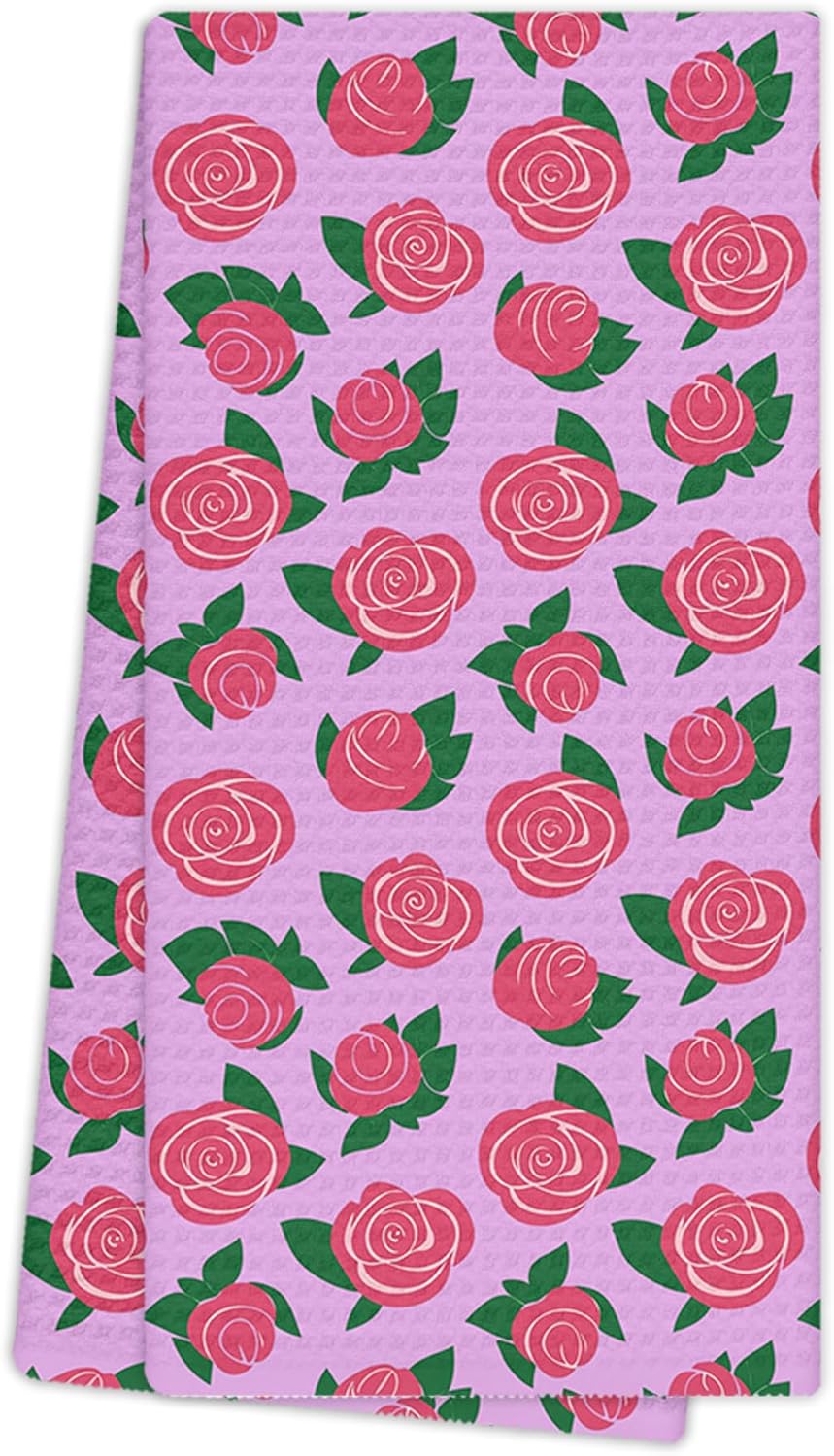 Pink Rose Floral Kitchen Towels, Rustic Farmhouse Hand Towels for Bathroom Decor, Cottagecore Rose Floral Botanical Dishcloths Dish Towel for Kitchen 16x24 Inches