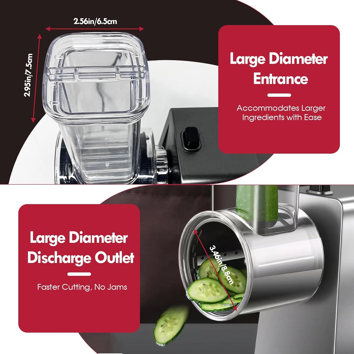 Electric Cheese Grater,Electric Cheese Grater for Block Cheese with 7 Different Shapes of Blades, 250W Electric Slicer Shredder, Electric Salad Machine for Cheeses, Fruits, Vegetables