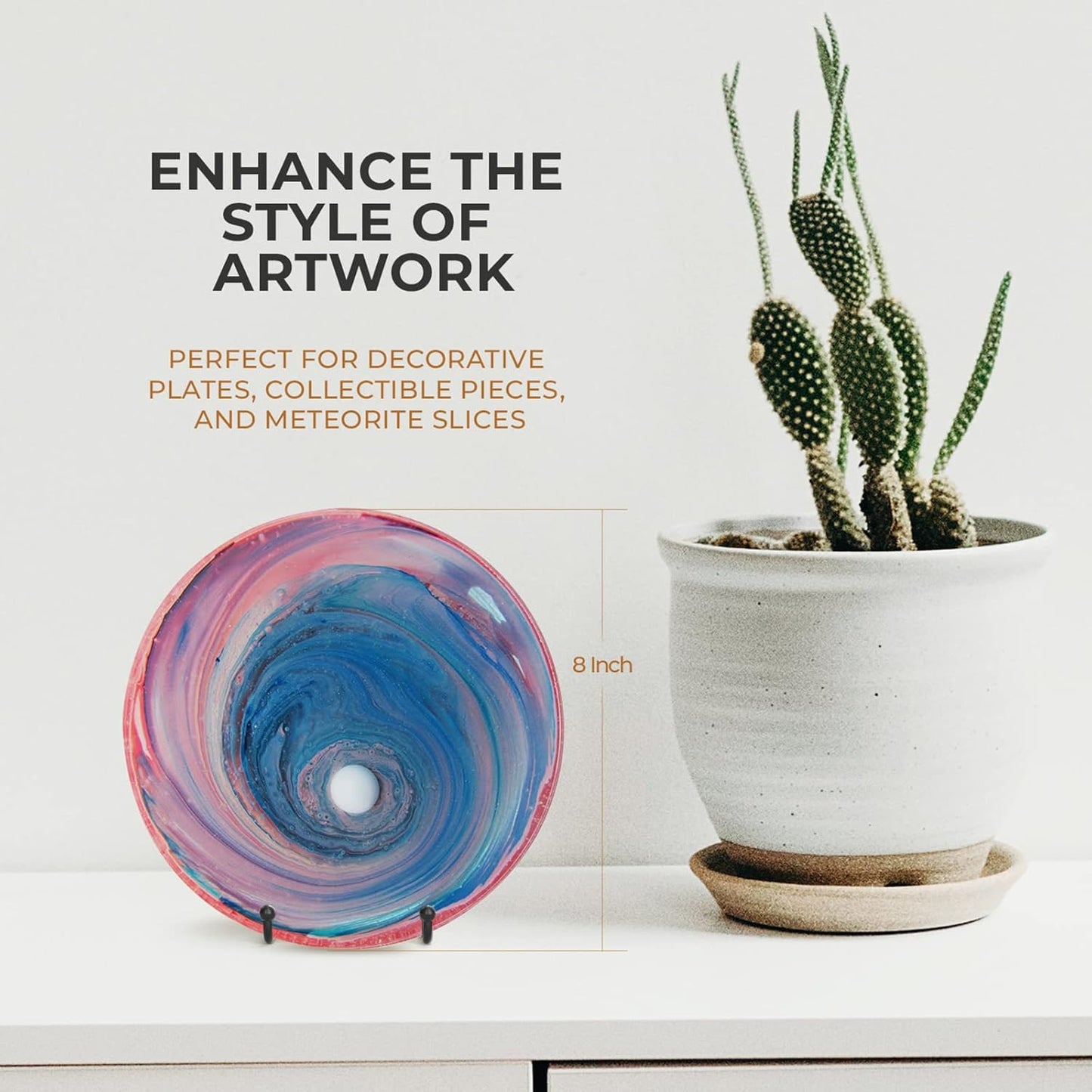 TR-LIFE 3 Pack 3 Inch Plate Stands for Display - Small Easel Holder Stand for Picture, Decorative Plate, Platter, Book, Photo