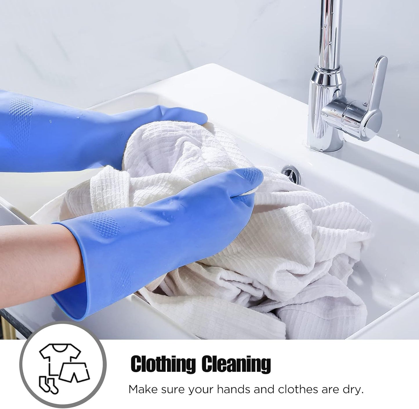 Rubber cleaning gloves 3 or 6 Pairs for Household,Reuseable dishwashing gloves for Kitchen.
