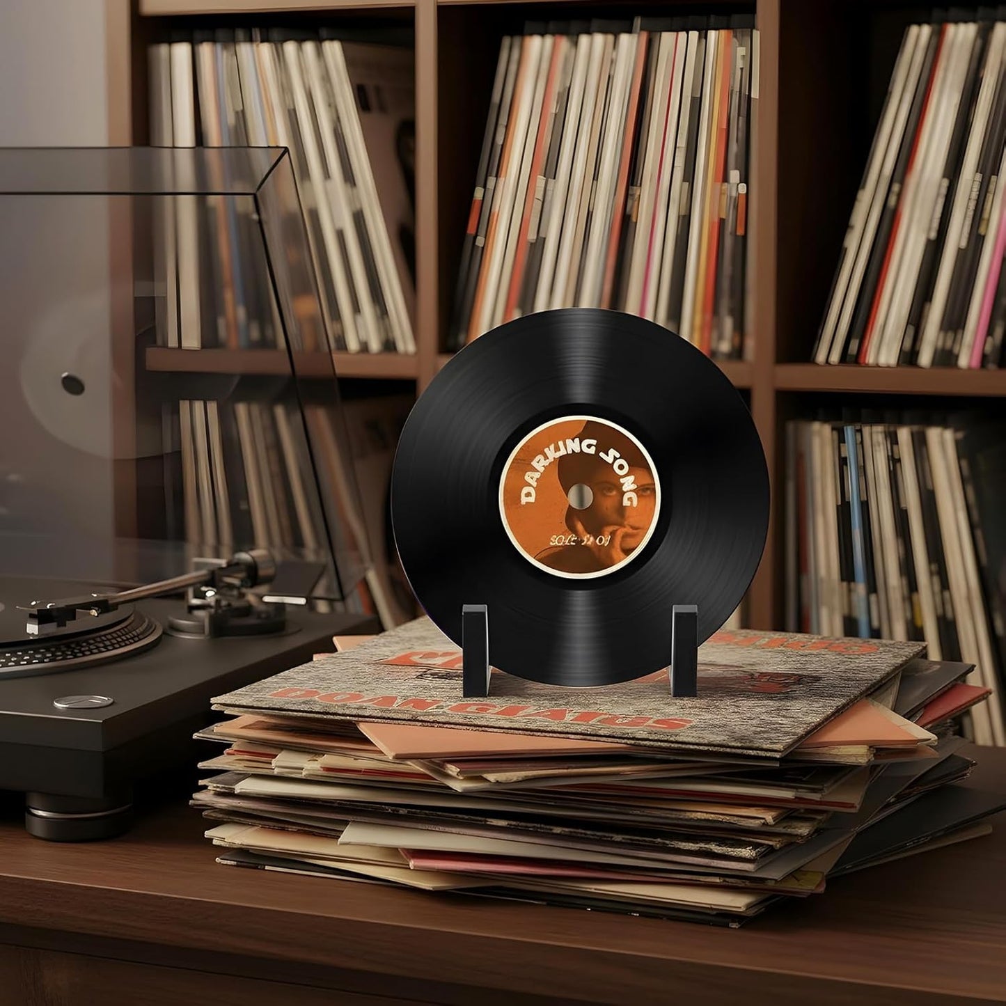 2 Pcs Large Metal Plate Stands for Display, 8 Inch Black Iron Frame Pictures Holder Decorative Plates Easel for Books Tabletop Art