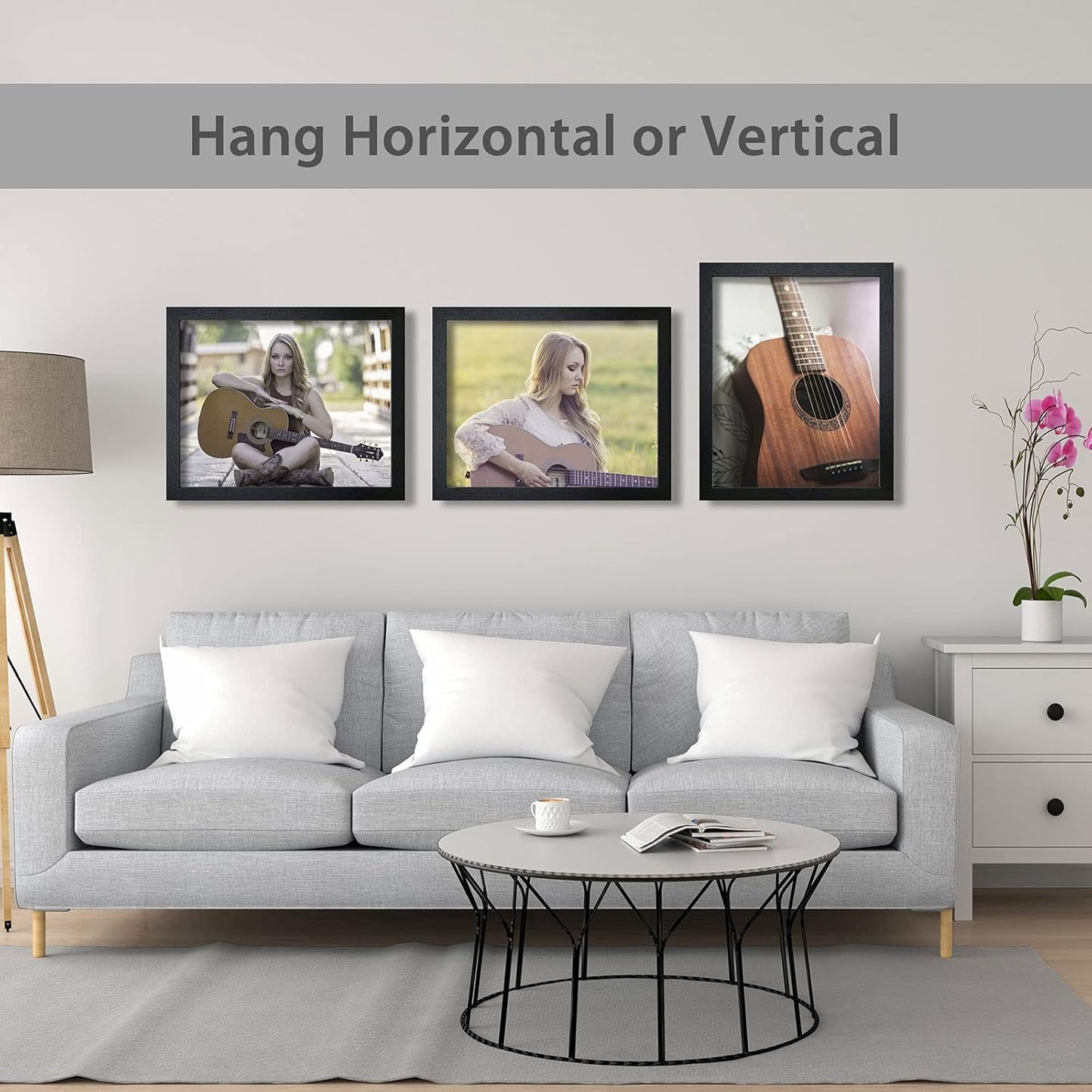 VCK 16x20 Poster Frame in Black with Polished Plexiglass Set of 5 Horizontal and Vertical Formats with Included Hanging Hardware