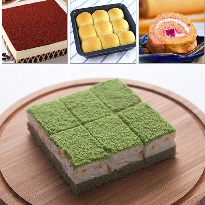 2pcs Mini Baking Pans 8 X 8 Inch (Inner 7.5 X 7.5) Square Cake Pan Bread Pan Nonstick Heavy Carbon Steel Bakeware