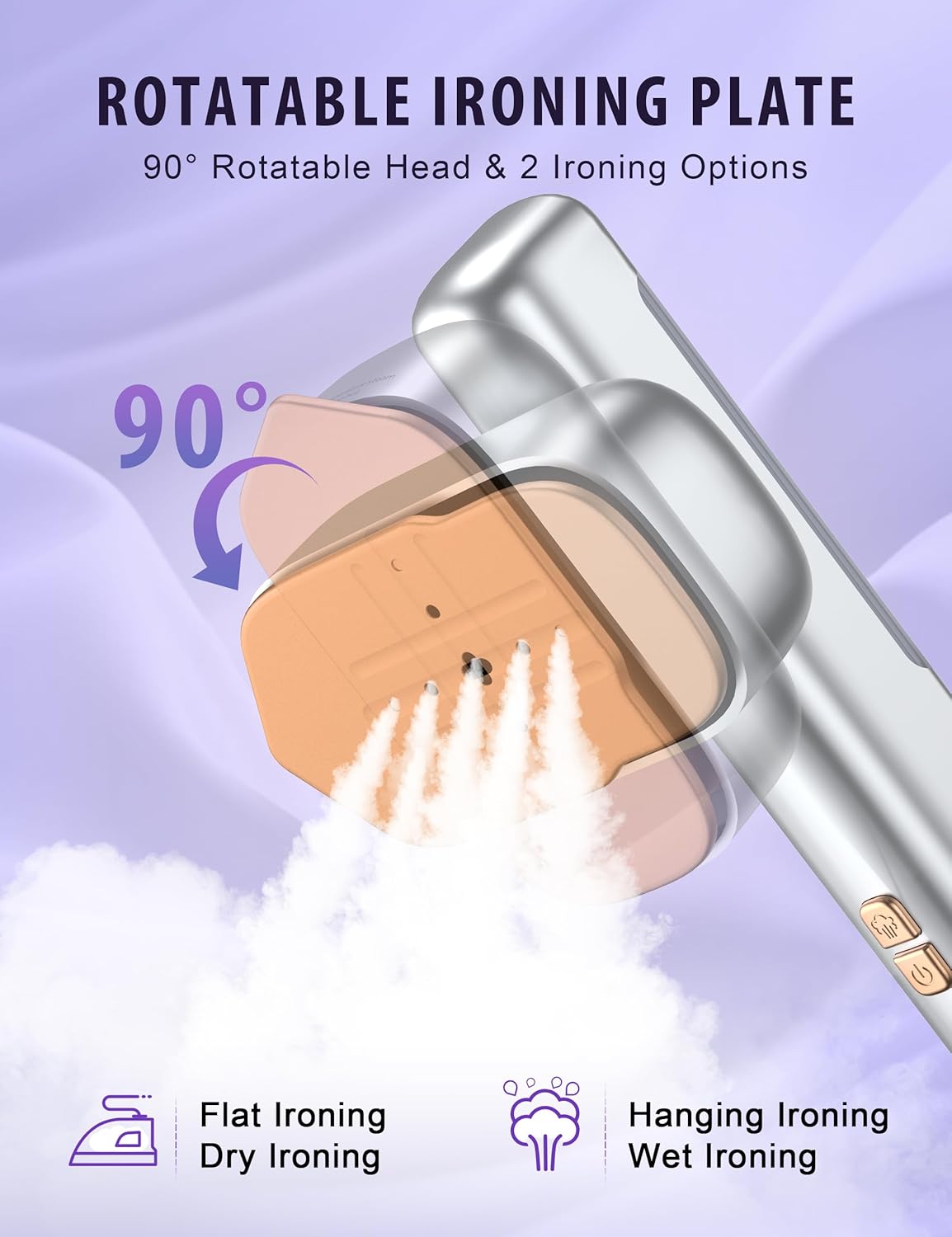 Smart Steam irons Handheld Steamer for Clothes – Global Voltage Adaptation, Palm-Sized & Lightweight (0.8lb), Dual Steam Modes, Easy Wrinkle Remover, Auto Shut-Off, for Travel & Home