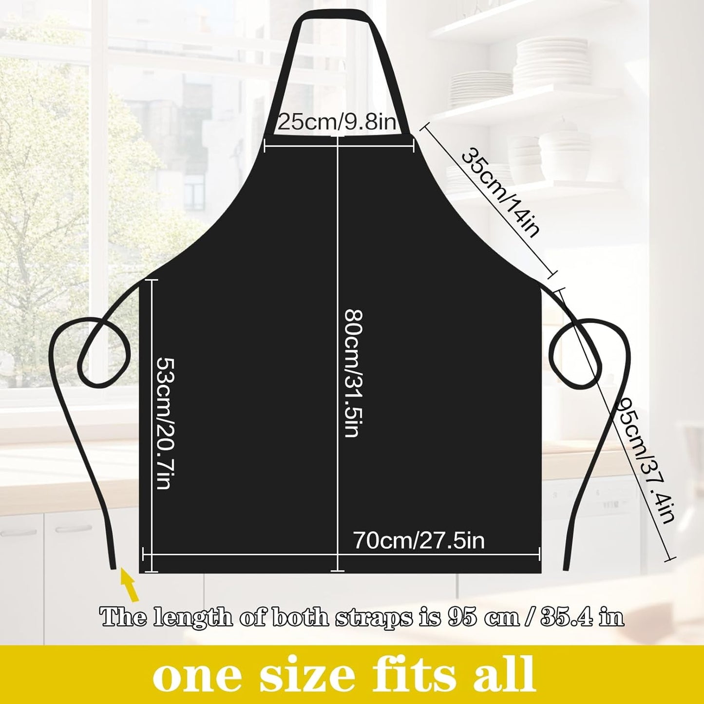 12 Pack Black Bib Apron,Unisex Bib Aprons Bulk,Chef Apron without Pockets,Washable Kitchen Aprons for Women Men Kitchen Cooking, Crafting Painting, BBQ(Black)