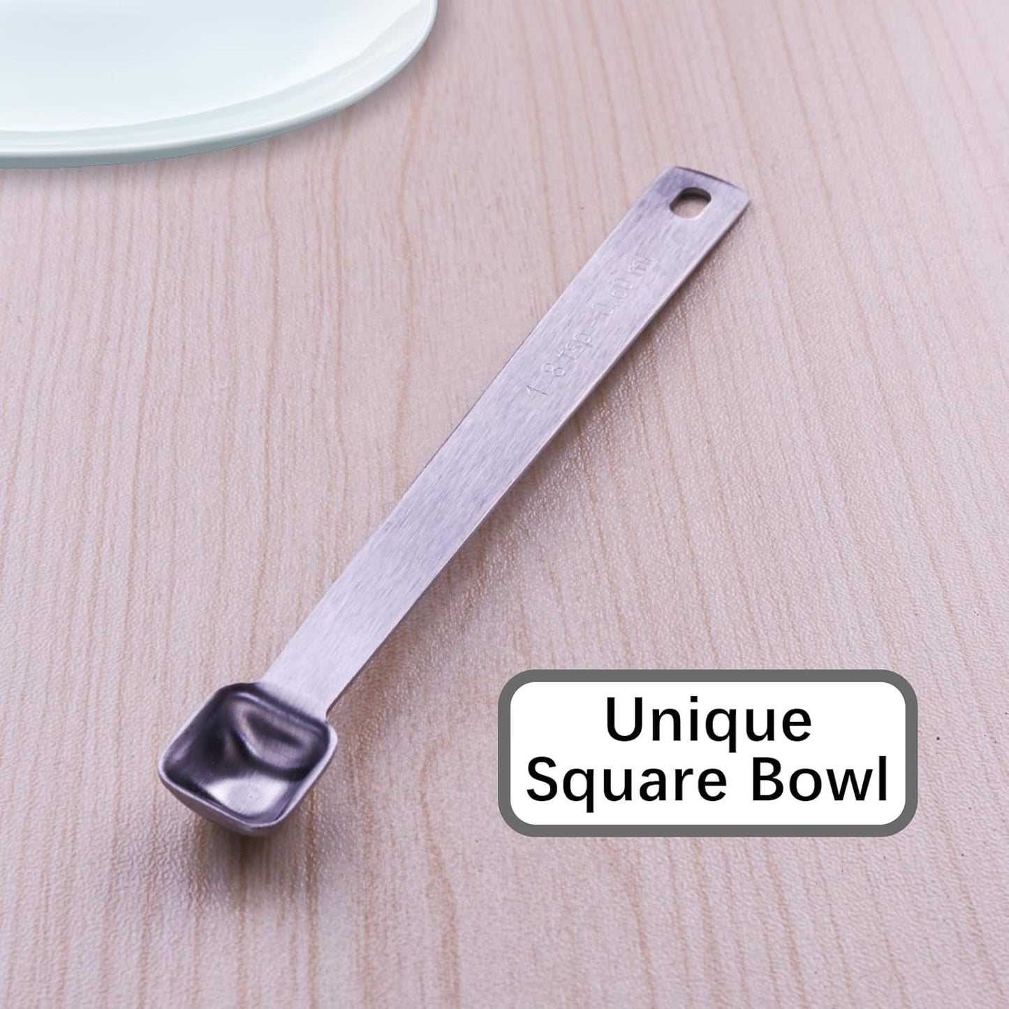 2PCS 1/8 Teaspoon(1/8tsp, 0.6ml) Single Tiny Measuring Spoon, Small Individual Stainless Steel Measure Spoons Only