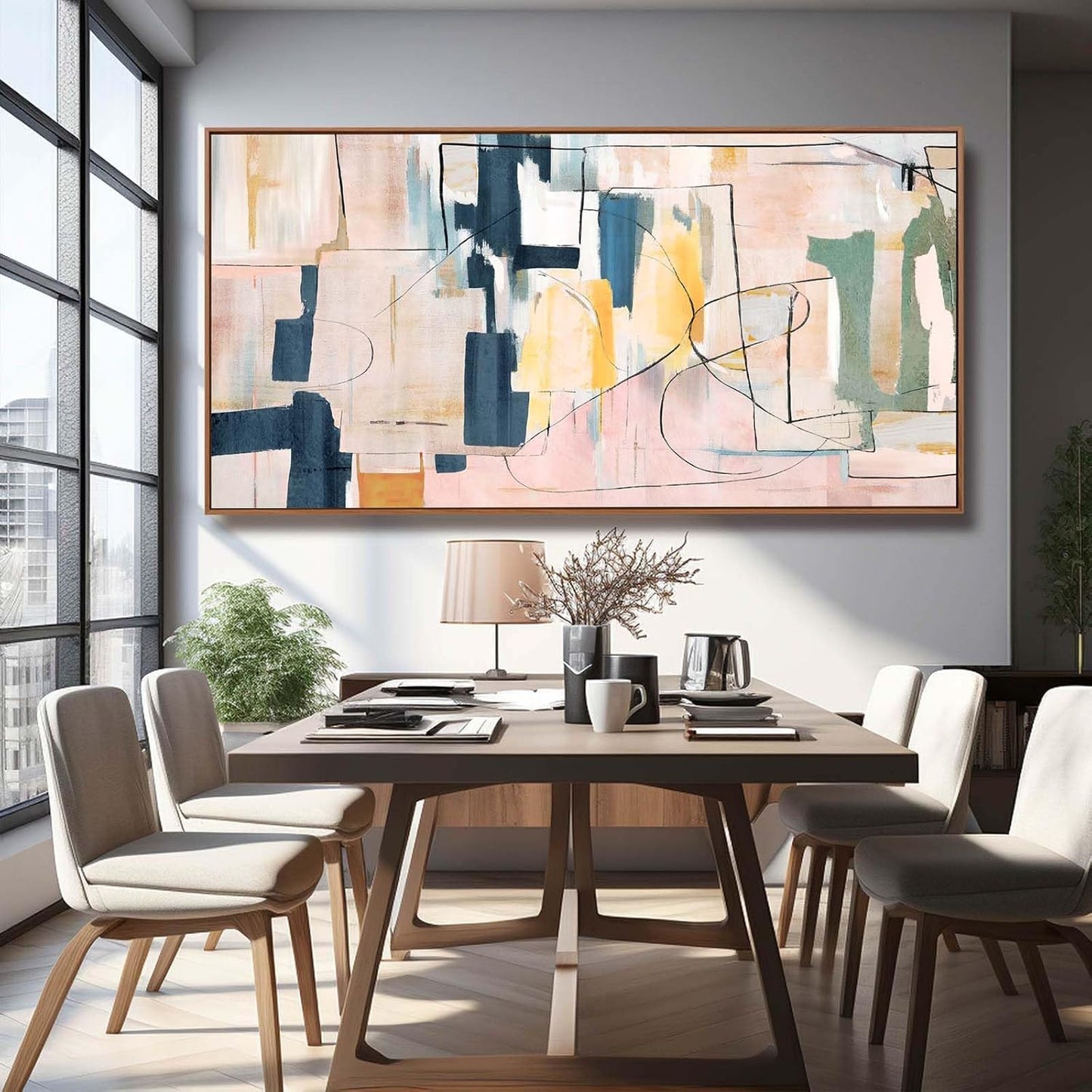 Abstract Wall Decor Modern Oversized Wall Art Black Line Wall Poster Printing 36"x70" Wall Decorations for Bedroom Office