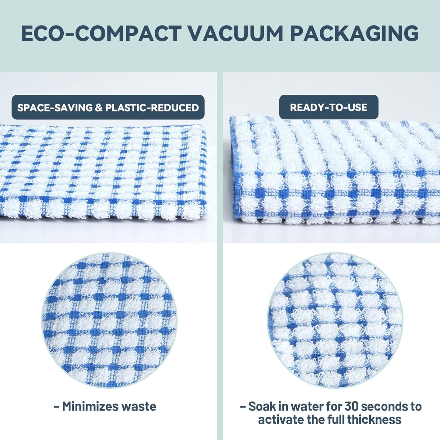 Egles Dish Cloth Terry Kitchen Towel 100% Cotton Kitchen Dish Cloths for Scrubbing Wash Cloths Dish Towels Sets (8 Packs 12x12 Inches & 15x27 Inches Mix Color)