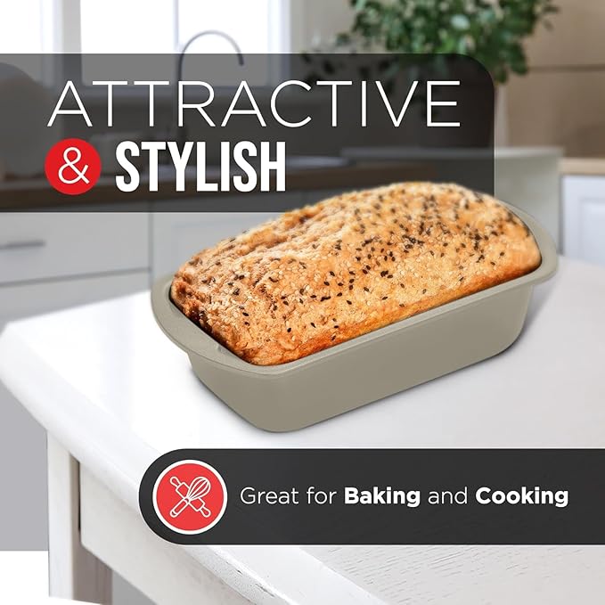 Nonstick Loaf Pan Set Pack of 4, 7" to 11" Large Baking Bread Pan, Oven Safe Up to 450°F, PFOA, PFOS, PTFE Free, Space Saving Stackable Design, Stain Resistant, Dishwasher Friendly, White Marble