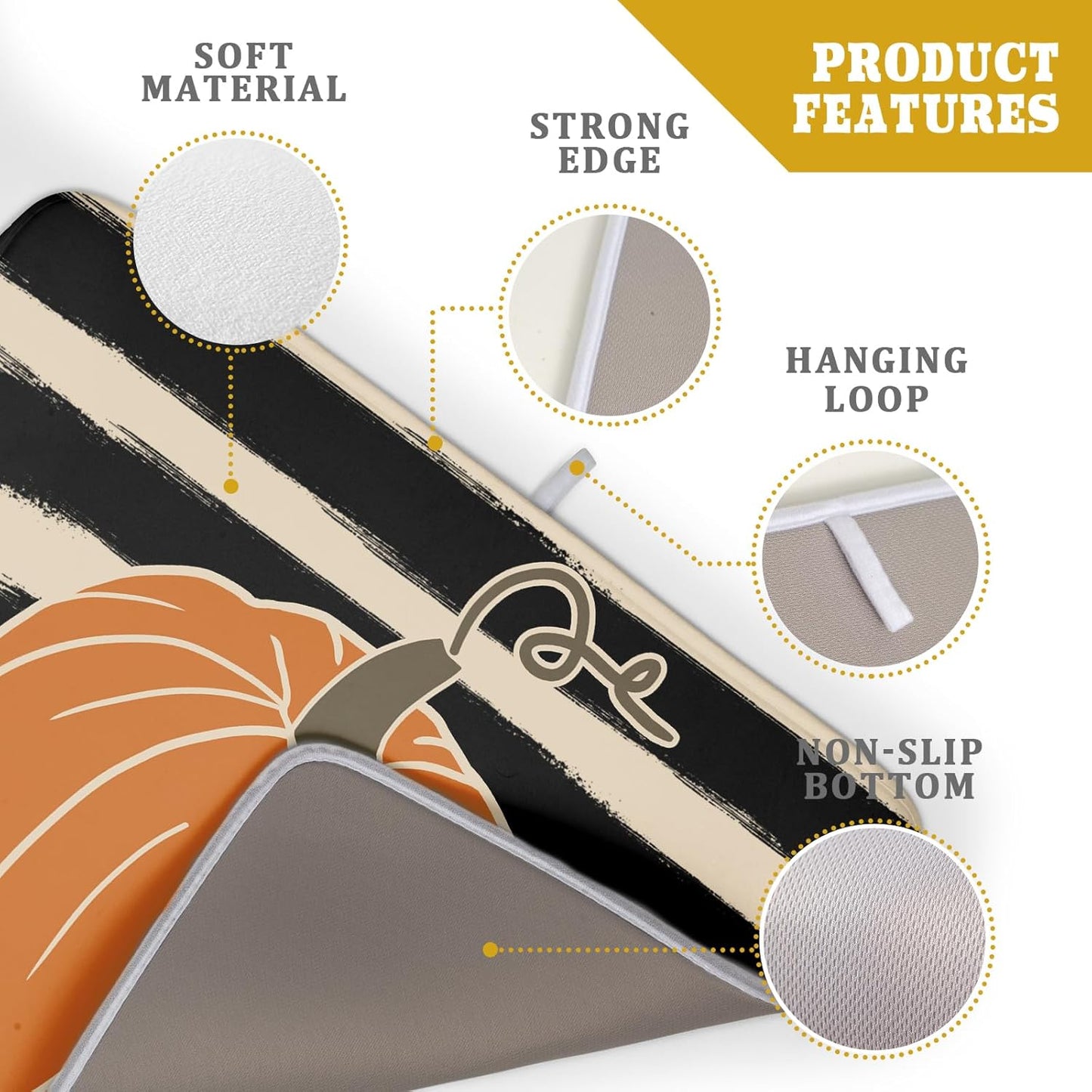 Fall Drying Mats for Kitchen Counter 18×24 Inch Large Microfiber Drying Mat Autumn Pumpkin Thanksgiving Harvest Festival Holiday Kitchen Decor Accessories Dish Rack Mat Drainer Pad Washable Absorbent