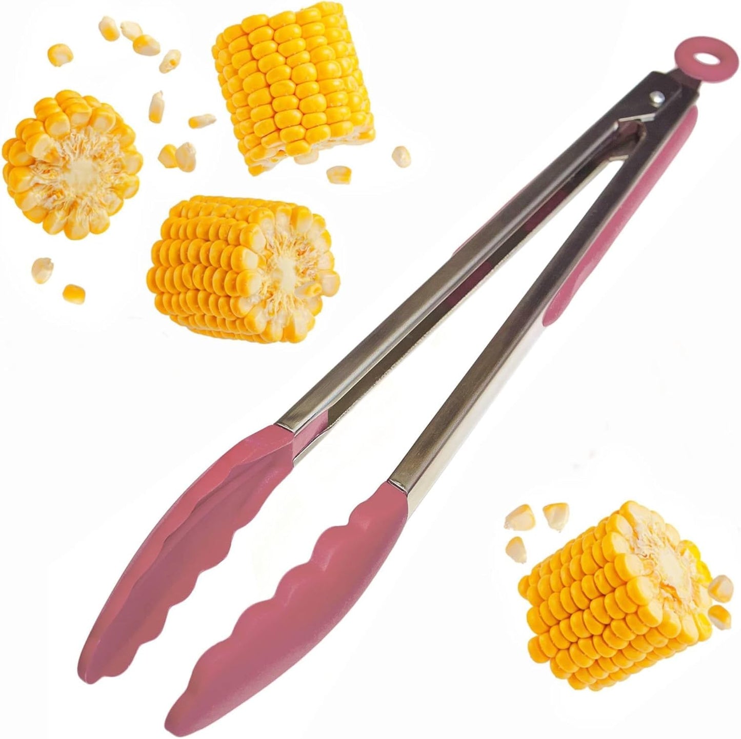 Starpack 'Get a Grip' Silicone Kitchen Tongs for Cooking 12 Inch - BBQ Tongs for Grill Heat Resistant to 600°F - Stainless Steel Tongs with Non Stick Tips - Silicone Tongs for Serving Food