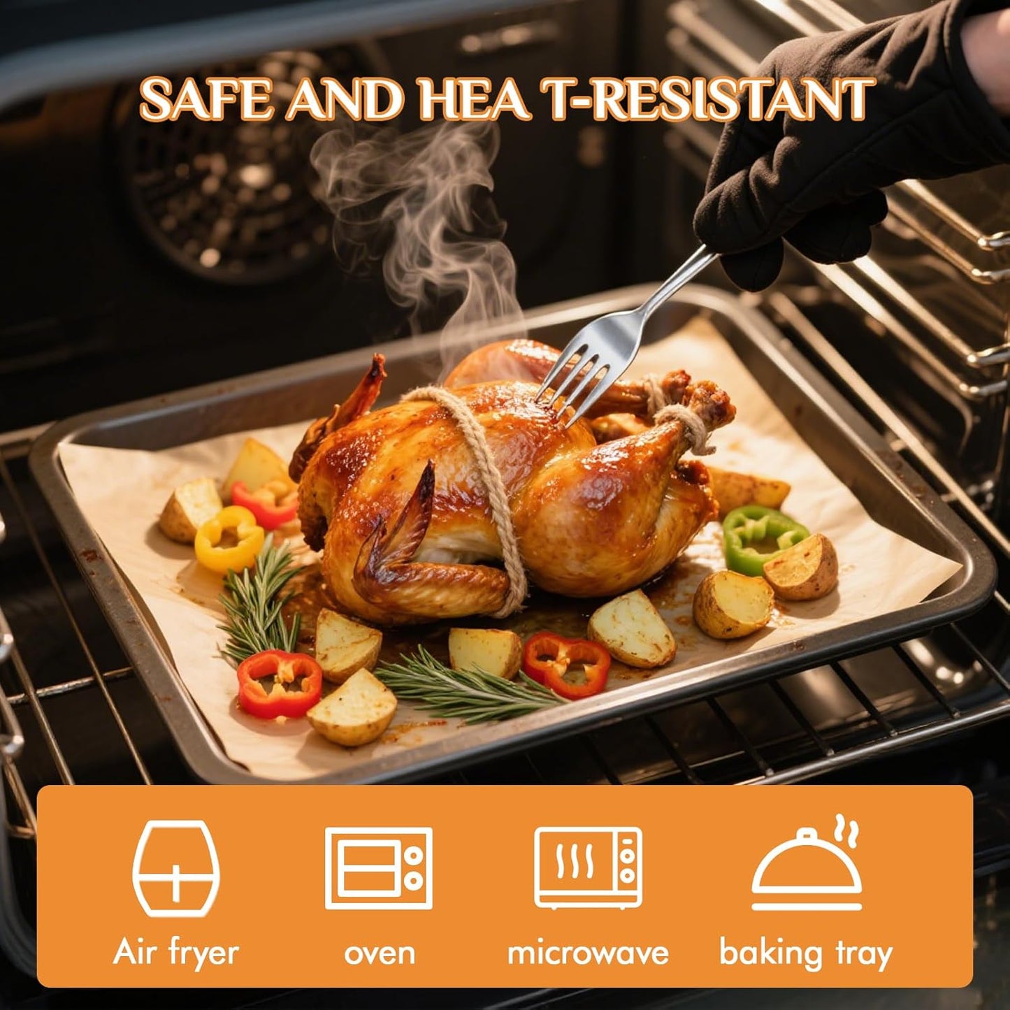 MUCHII 200 Pcs Parchment Paper Sheets, 12 x 16 Inch Precut Non-Stick Baking Parchment for Oven, Grilling, Steaming, Air Fryer, and Half Sheet Pans