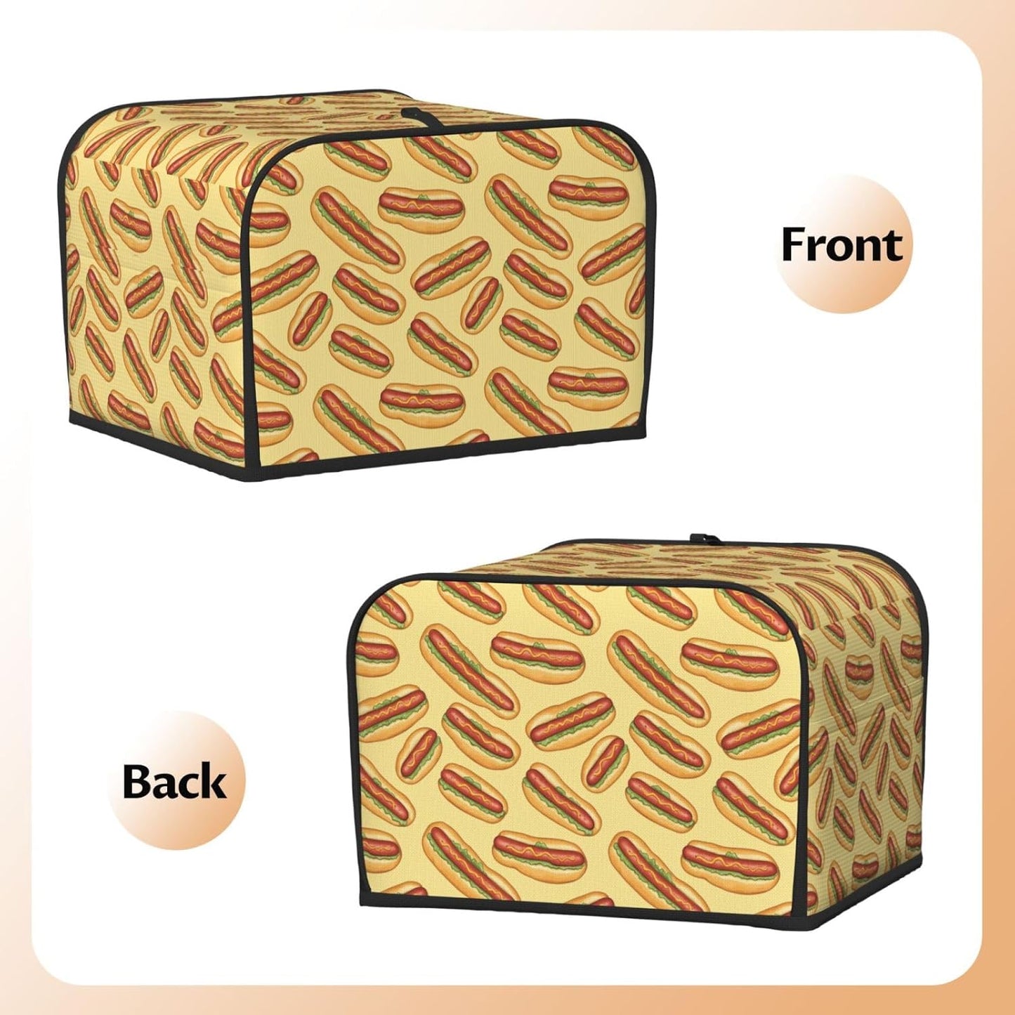 Toaster Cover 4 Slice Hotdogs Kitchen Small Appliance Covers with Pockets Dust and Fingerprint Protection