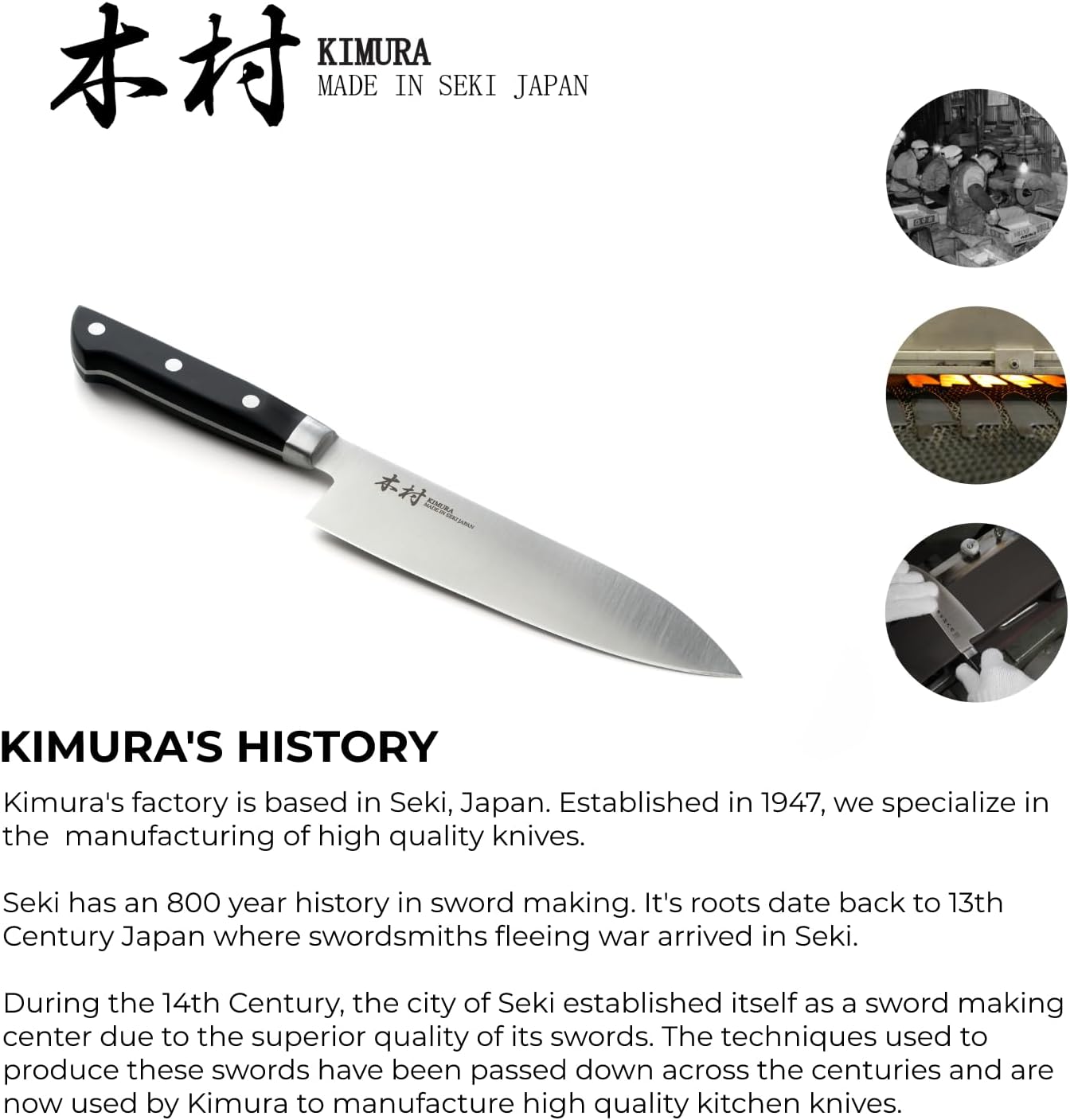 Kimura Santoku Knife, [Made in Japan], 7 inch Professional Chef Knife, Ultra Sharp High Carbon Molybdenum Stainless Steel Kitchen Knives, Chefs Knives with Ergonomic Handle - Japanese Chef's Knife