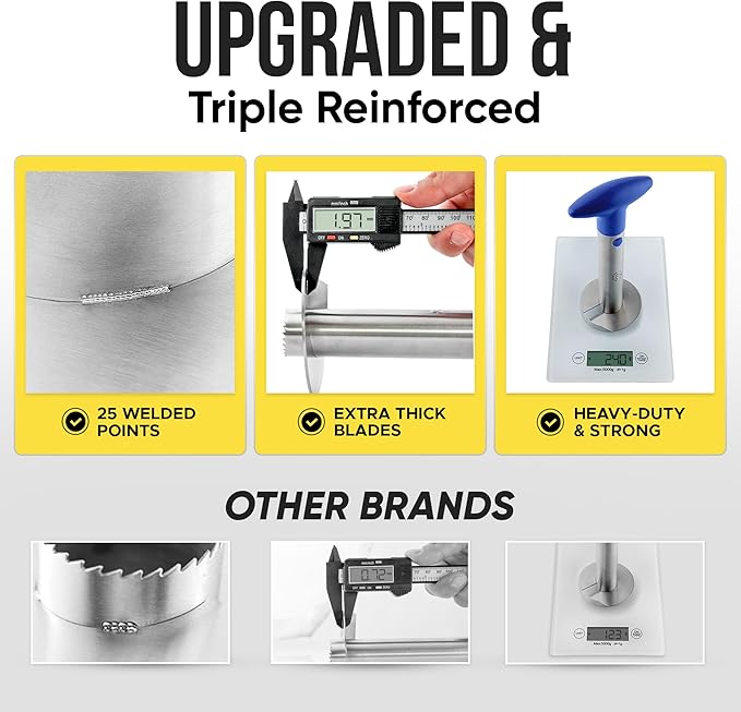 Zulay Kitchen Stainless Steel Pineapple Corer & Slicer + Eye Removal Tool – Heavy Duty Pineapple Cutter with Reinforced Blade – Effortless Pineapple Core Remover & Slicer - Royal Blue