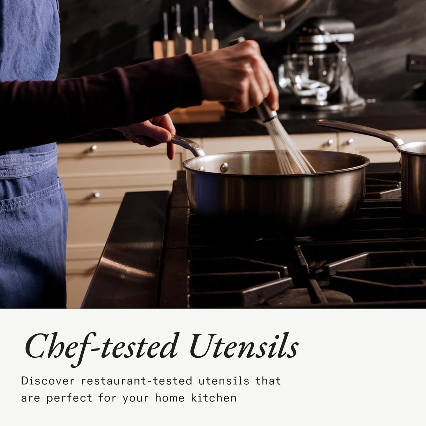 Made In Cookware - Stainless Steel Kitchen Utensil 5-piece Set - Ladle, Tongs, Whisk, Spoonula, Fish Turner