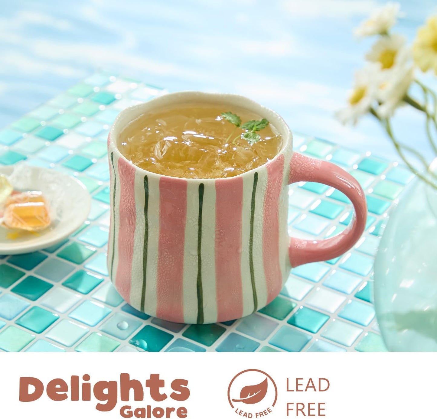 Stripe Ceramic Coffee Mugs, 12oz Vibrant Striped Red Design Cute Mugs, Dishwasher & Microwave Safe Cups for Coffee, Tea, and Cocoa, Perfect for Daily Brews tea or coffee