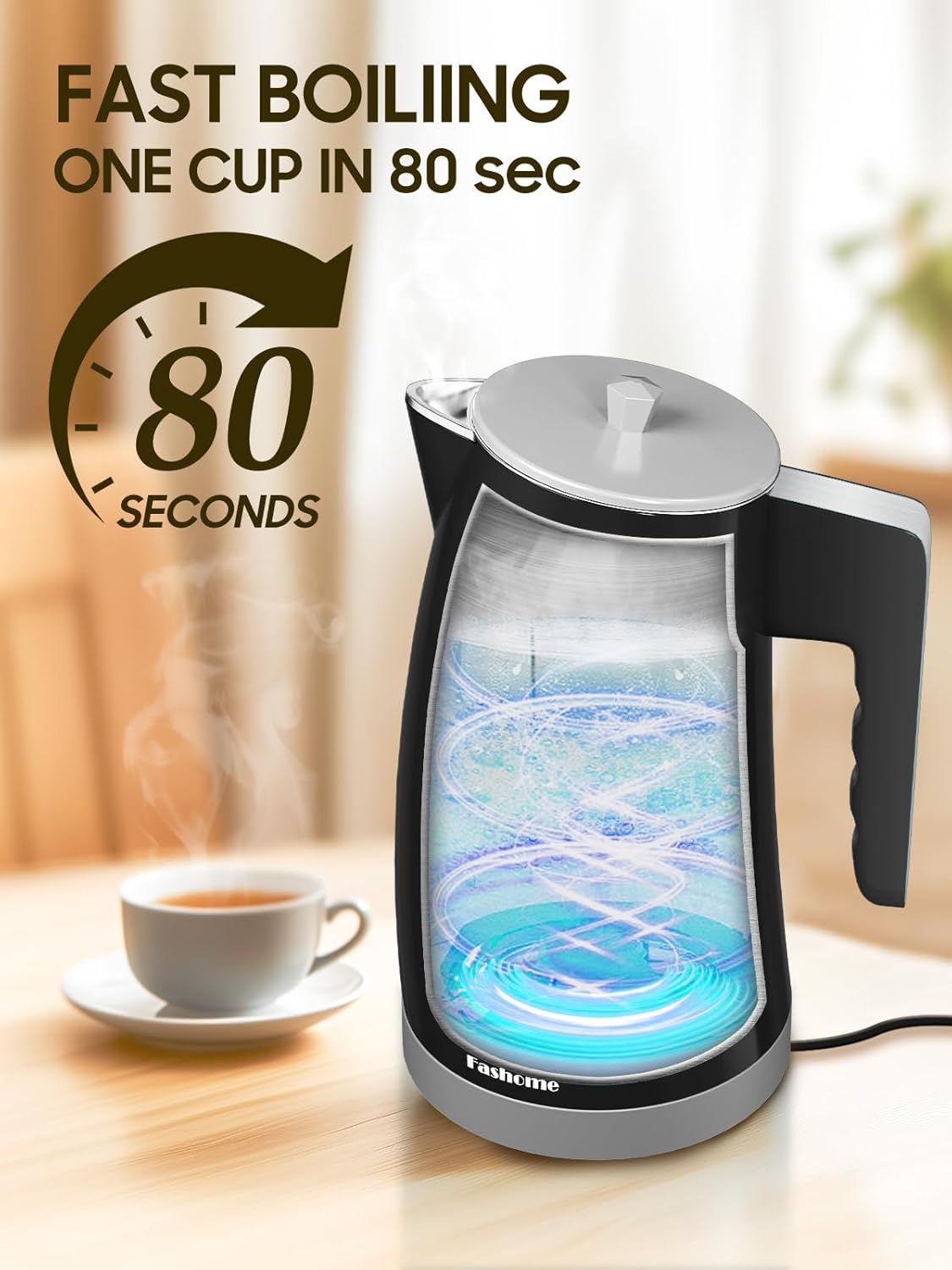 Electric Kettle with 5-Temperature Control,1.25L Cordless,Penguin Shape Design,1200W with Keep Warm and Auto Shut-Off,Perfect for Tea,Coffee & Kitchen(Dark Gray)