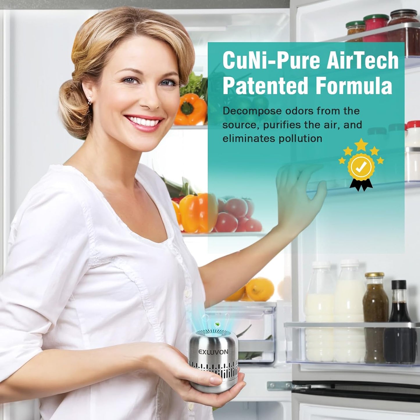 Refrigerator Deodorizer,Lasts for 10 Years Fridge Deodorizer Kitchen Gadgets Charcoal Air Purifier Odor Eliminator for Fridge & Freezer, Room,RV and New Home,More Effective Than Baking Soda