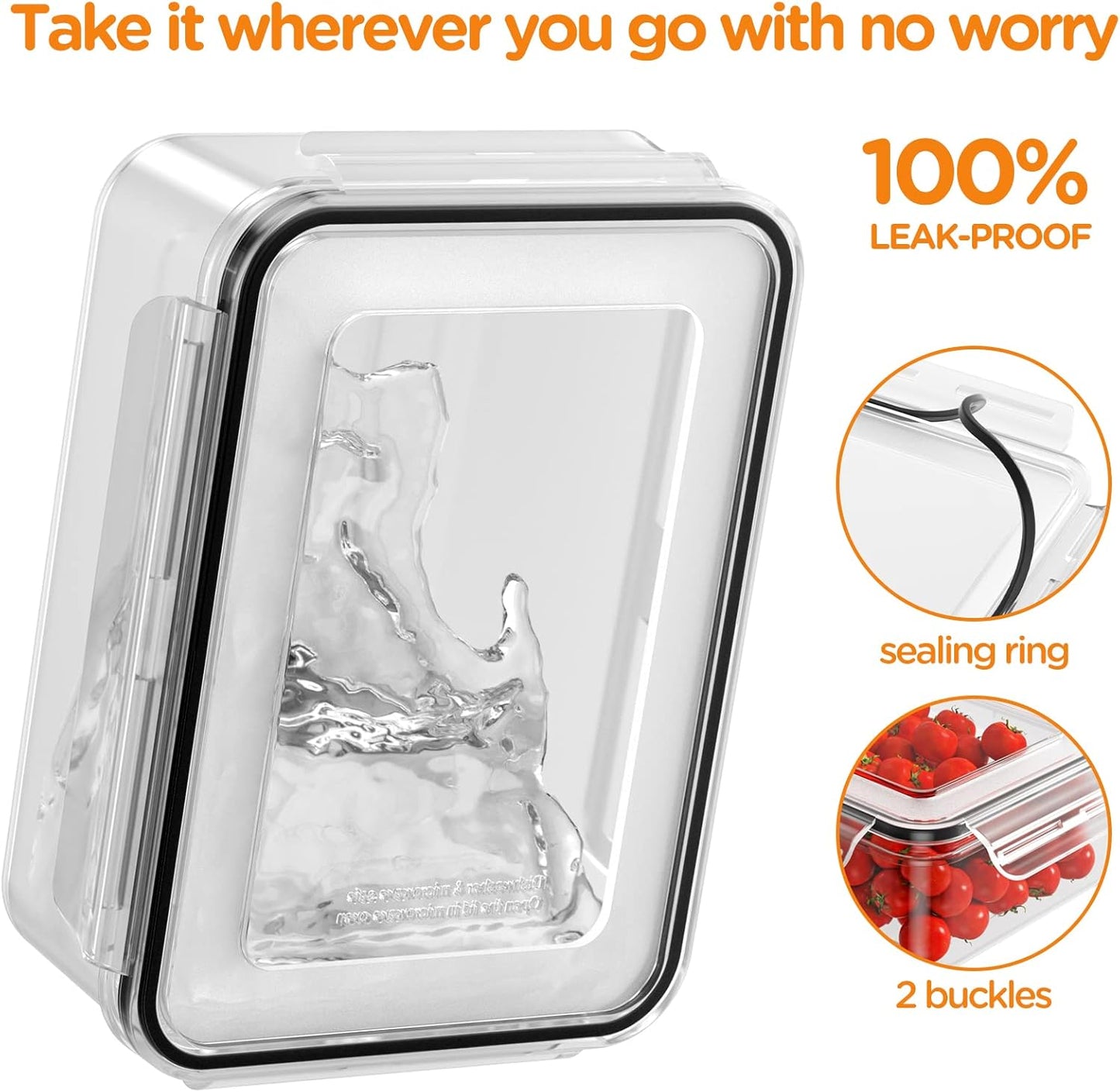 52 Piece Airtight Food Storage Containers Set with Lids (26 Containers & 26 Lids),100% Leakproof Plastic Meal Prep Container Reusable, BPA Free Kitchen and Pantry Organization - Labels & Pen