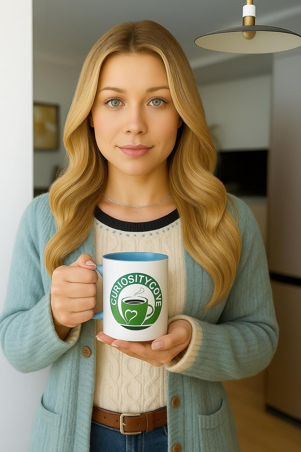 Personalized Coffee Mug | Custom Photo, Text, or Logo Cup (11oz, Light Blue Rim, Inner, and Handle) |Dishwasher & Microwave Safe |Unique Gift for Men & Women –Taza Personalizada