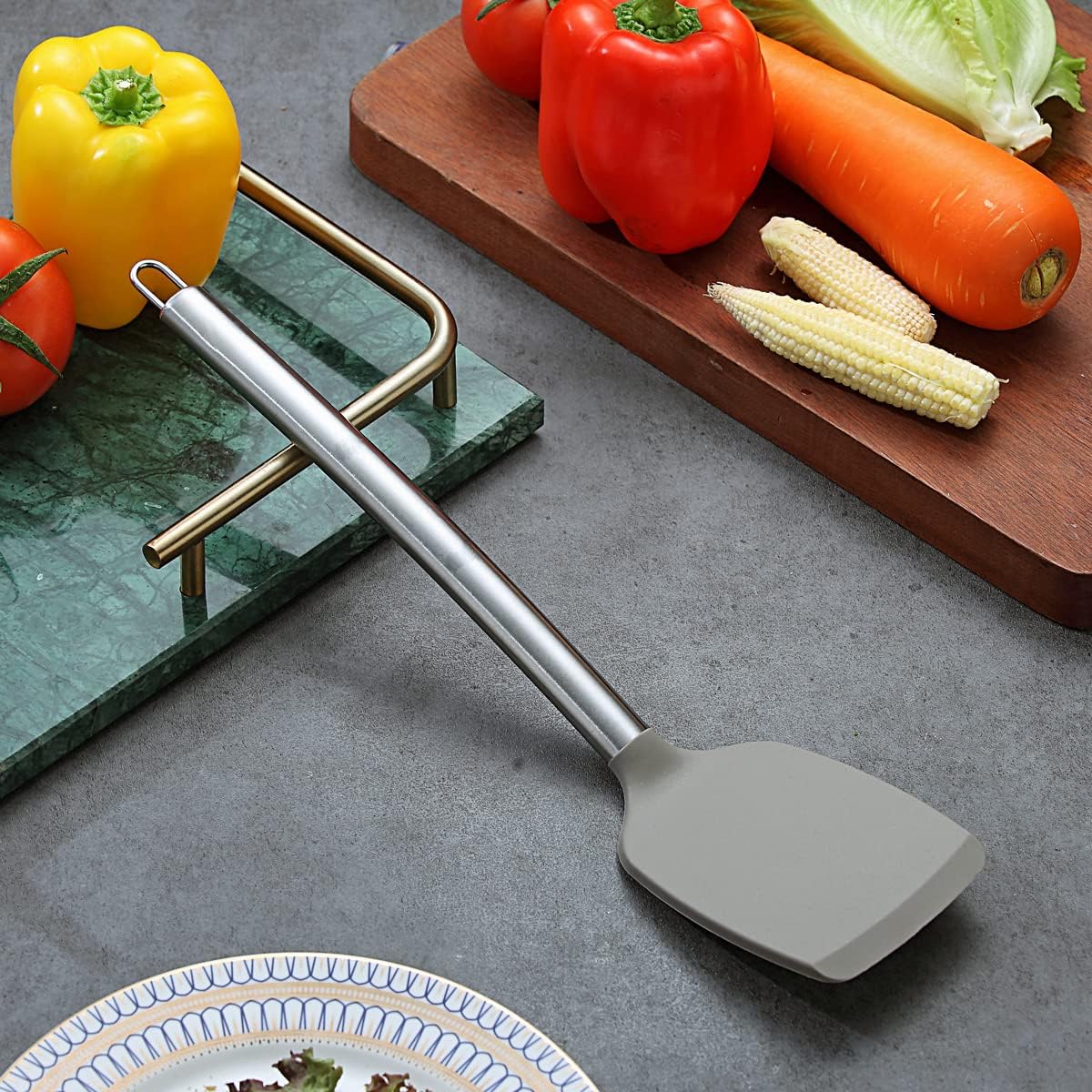 Berglander Spatulas, Non-stick Silicone Solid Turner,Barbecue Spatulas Turner For Cooking, Kitchen Dishwasher Safe, Easy to Clean