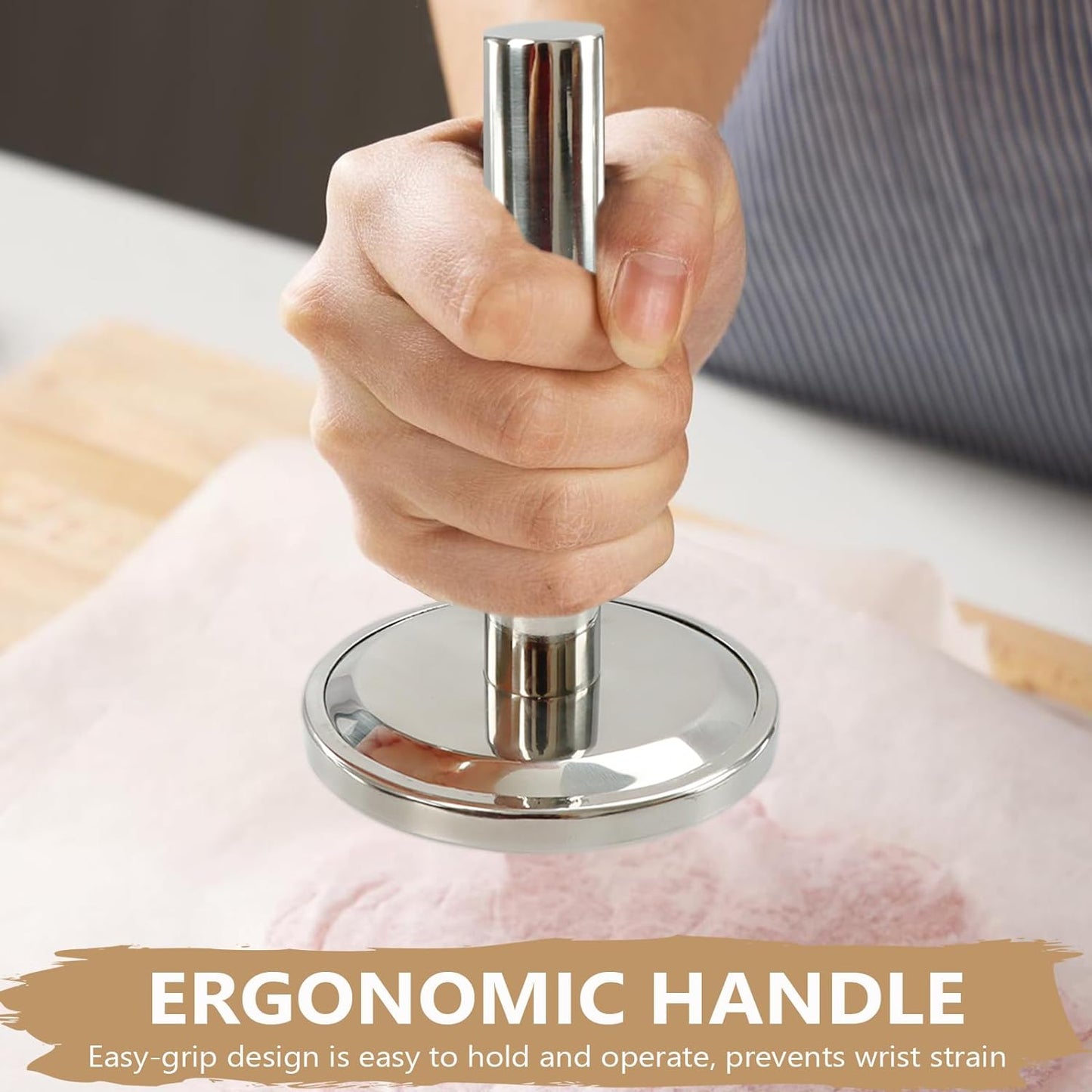 KAYCROWN Meat Tenderizer Hammer, Meat Pounder Flattener, Stainless Steel Kitchen Meat Mallet for Flattening Steak Beef Poultry, Meat Pounder Tenderizer, Chicken Flattener Tool