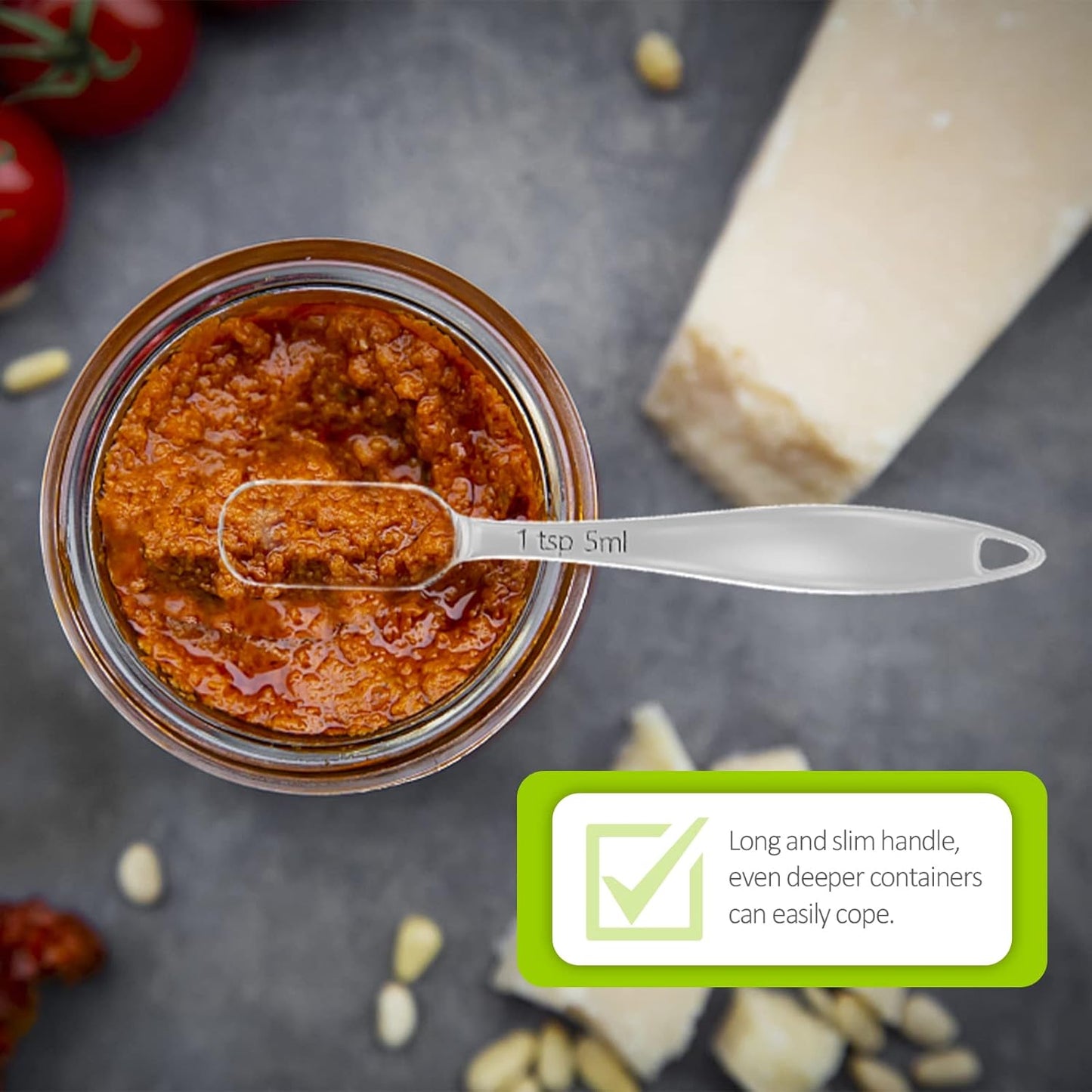 2PCS 1/2Tablespoon (1.5tsp, 7.5ml) Single Measuring Spoon, Individual Stainless Steel Long Handle Measure Teaspoon Only