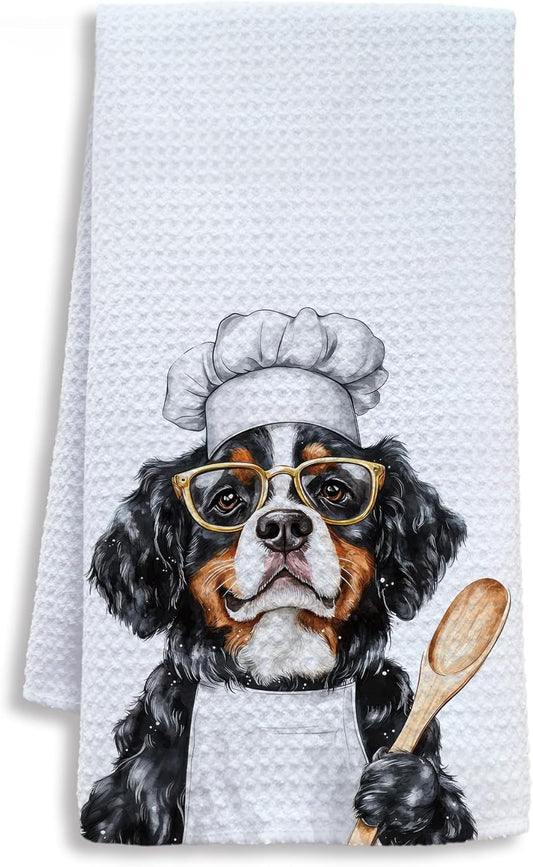 Funny Bernese Mountain Dog Kitchen Towels, Bernese Mountain Gifts for Women Dish Tea Towels for Kitchen, Dog Lovers Mom Dad Owner Gifts Decorative Hand Towels, 16x24 Inch