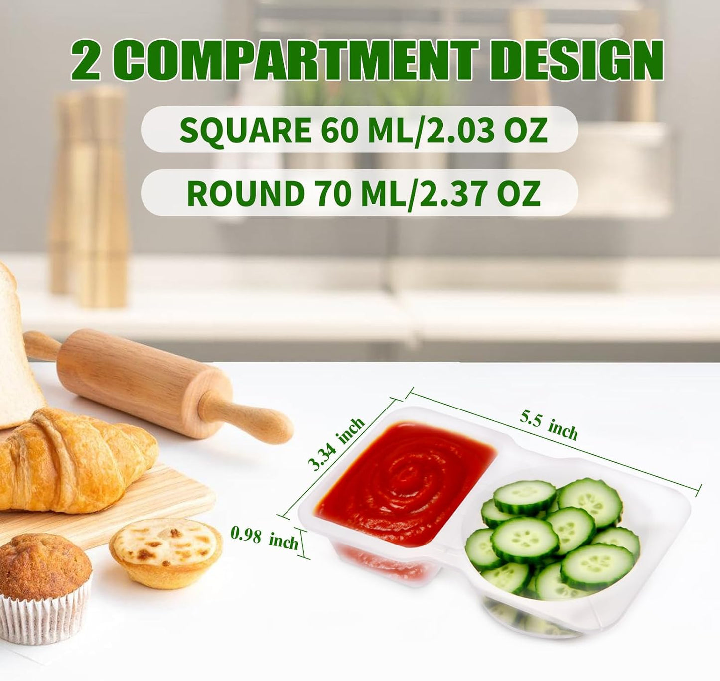 40 Sets Reusable Snack Containers with Lids for Kids Double Compartment Snack Packs Container Mini Grab and Go Prep Containers Contenedores Para Snacks