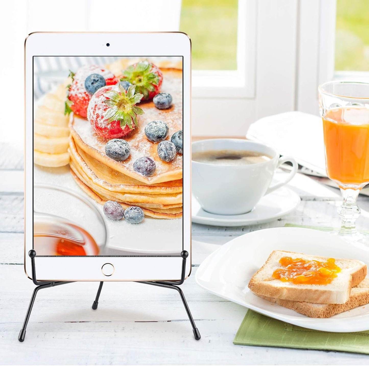 Mocoosy 4 Pack 8 Inch Improved Anti-Slip Plate Stands for Display, Plate Holder Display Stand, Picture Frame Holder Stand, Black Iron Easel Stands for Photo, Decorative Plate, Tablets and Table Art