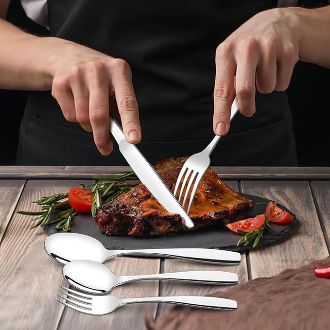 Ggbin 40-Piece Stainless Steel Flatware Set, Service for 8