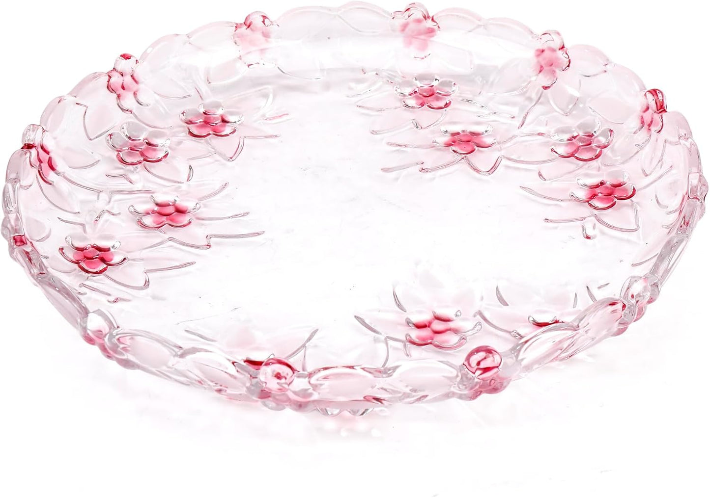 MAGCOLOR Pink plum blossoms shaped Large Decorative Bowl-11.8 inch Diameter, Modern Handicraft Bowls for Home Decor, Decorative Fruit Bowl for Kitchen Counter (Pink plum blossoms)
