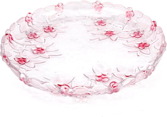 MAGCOLOR Pink plum blossoms shaped Large Decorative Bowl-11.8 inch Diameter, Modern Handicraft Bowls for Home Decor, Decorative Fruit Bowl for Kitchen Counter (Pink plum blossoms)