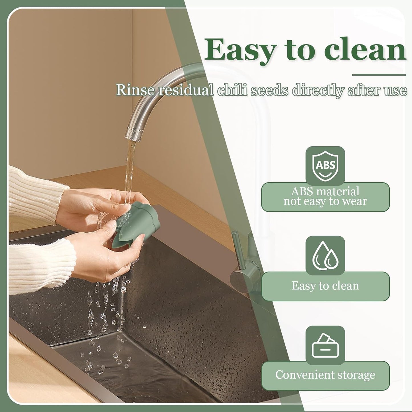 2-in-1 Pepper Corer and Jalapeno Corer Tool - Efficient Bell Peppers Core drill with Rotating Seed Remover Design, Easy to Clean Pepper Seed Core Remover for Sweet Peppers and Jalapenos