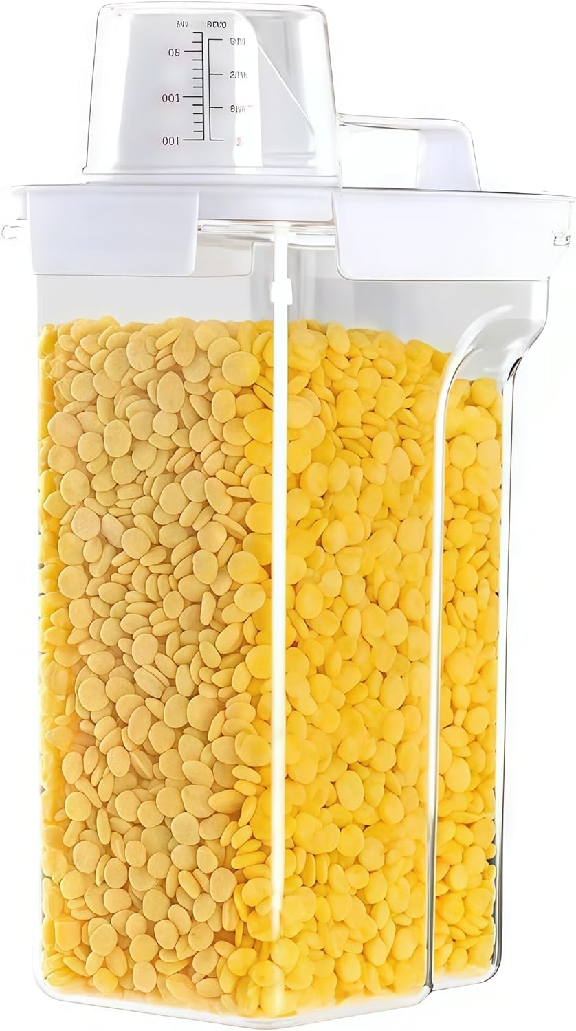 Airtight Food Storage Canisters with Measuring Cup - Ideal for Cereal, Flour & Sugar | Kitchen Pantry Organization Containers, Dry Food Storage (2800ml)