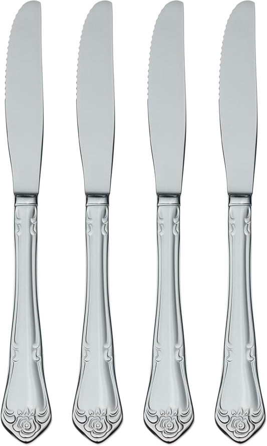 Oneida True Rose Everyday Flatware Dinner Knives, Set of 4