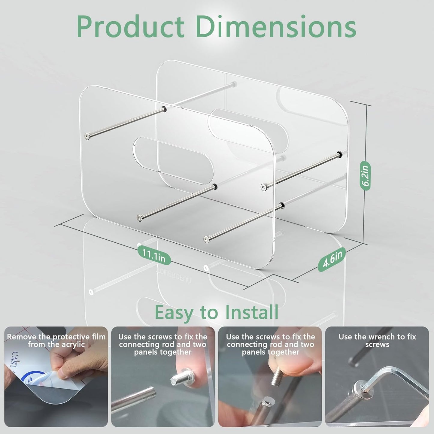 Round/Square Plastic, Foam & Paper Plate Dispenser, Space-Saving 7-12 Inch Disposable Plates Storage Organizer for Cabinet, Countertop, RV or Outdoor Use, Acrylic (Clear)