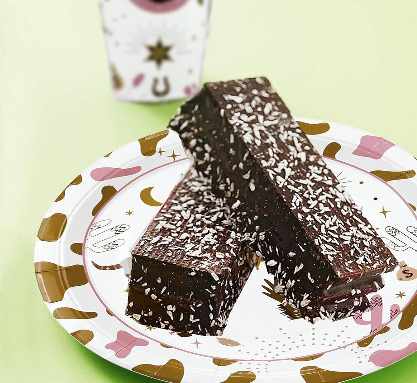 Western Cowgirl Party Decoration Tableware - Cowgirl Birthday Party Supplies Include Plate, Napkin, Cup, Cutlery, Wild West Cowgirl Theme Party Decorations Dinnerware | Serve 24